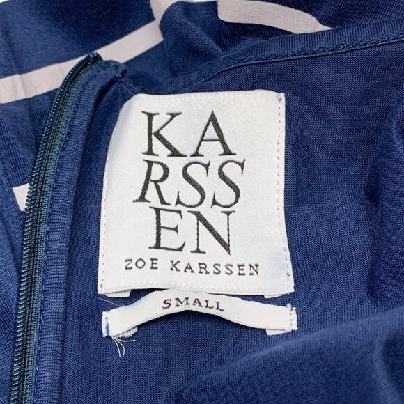 Zoe Karssen Navy Blue Striped Drawstring Jogger Jumpsuit - Picture 2 of 10